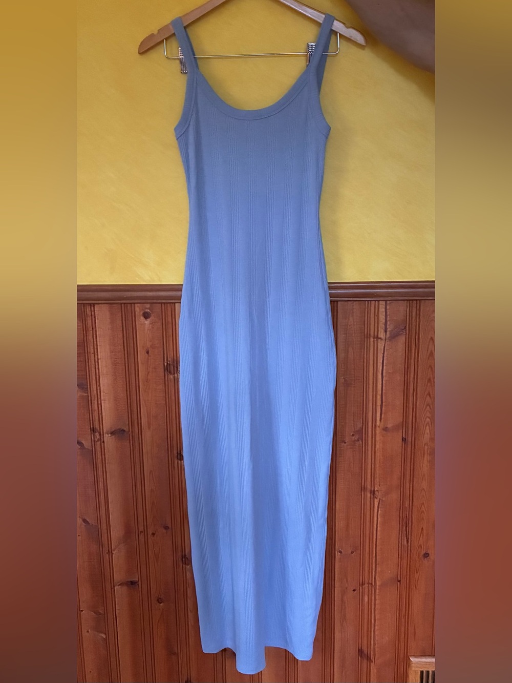 Aerie Classic Ribbed Maxi Dress - Light Blue